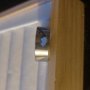 Silver stainless steel ring with a unique design #gothjewellery